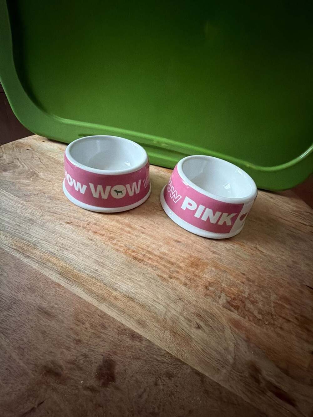 Rare Victoria's Secret PINK Ceramic Pet Bowls Set of 2